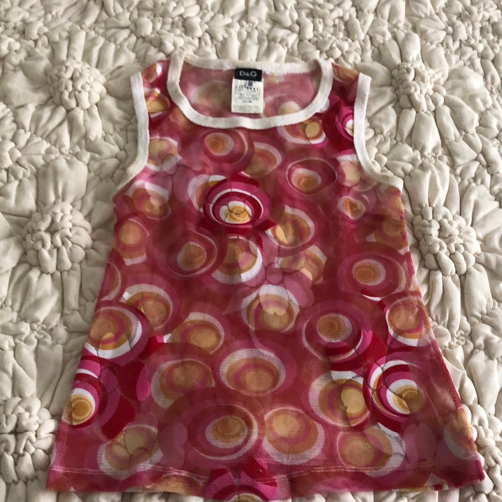 Dolce & Gabbana floral / chiffon stretch tank top good condition size 40 Italian